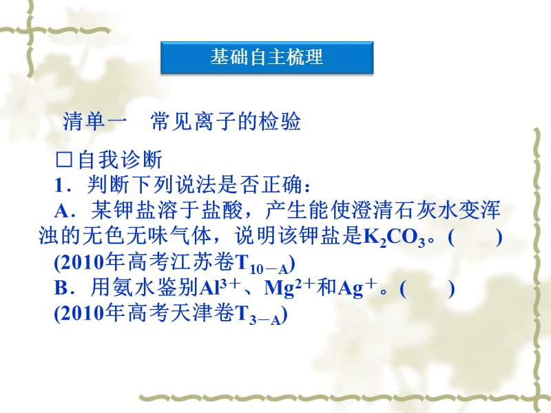 高考总复习课件(苏教版)：12.2物质的检验、分离和提纯.ppt_第2页