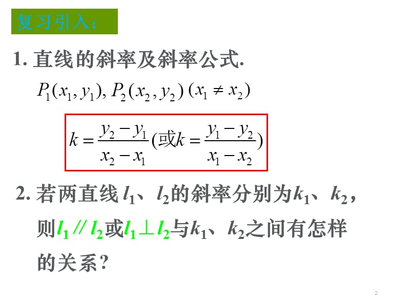 直线的点斜式方程ppt课件_第2页