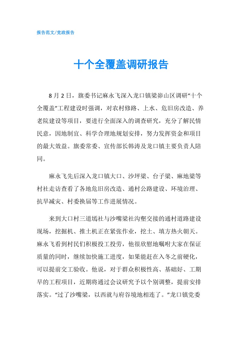 十个全覆盖调研报告.doc_第1页