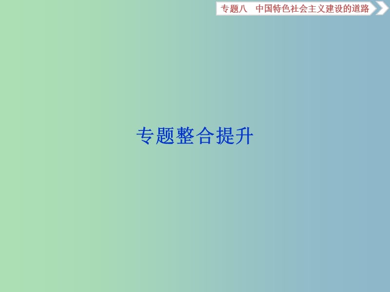 高三历史一轮复习专题八中国特色社会主义建设的道路专题整合提升课件新人教版.ppt_第1页