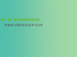 高一政治 第十一課 積極參與國際經(jīng)濟(jì)競爭與合作課件1.ppt