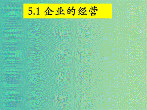 高三政治一輪復習 5.1企業(yè)的經(jīng)營課件 新人教版必修1.ppt