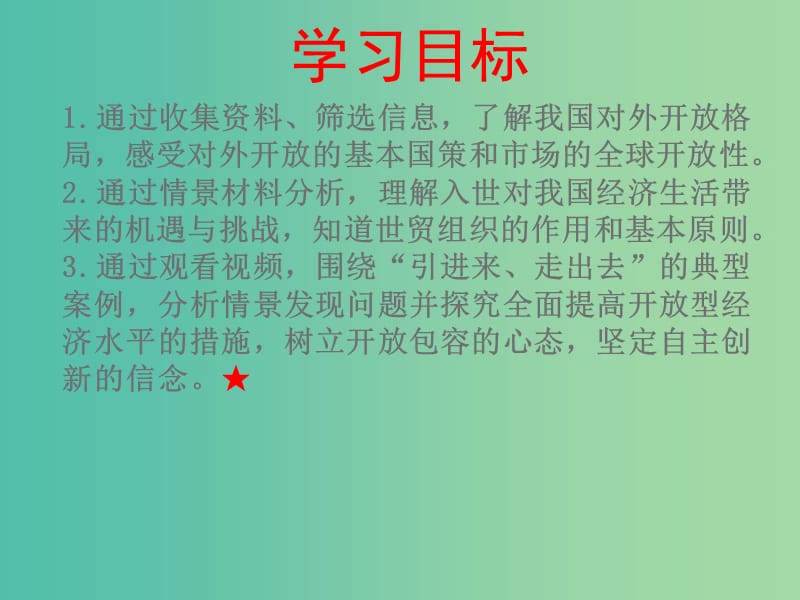 高一政治 第十一课 积极参与国际经济竞争与合作课件.ppt_第3页