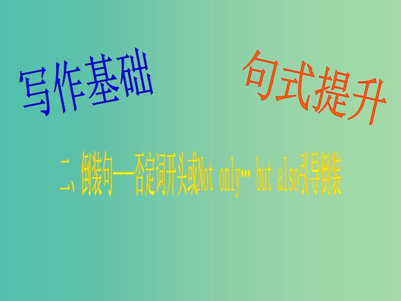 高三英语二轮复习 第一篇 写作基础 句式提升2 倒装句课件.ppt_第1页