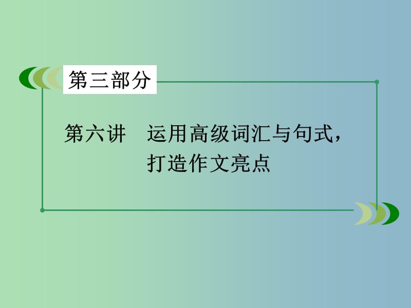 高三英语一轮复习 第6讲 运用高级词汇与句式 打造作文亮点课件 新人教版.ppt_第3页