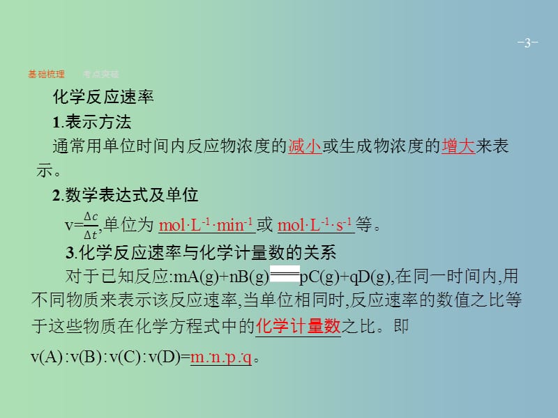 高三化学一轮复习 第7单元 化学反应的方向、限度与速率 第2节 化学反应速率 工业合成氨课件 鲁科版.ppt_第3页