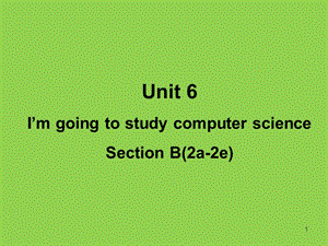 Unit 6I27m going to study computer science SectionB2a-2eppt課件