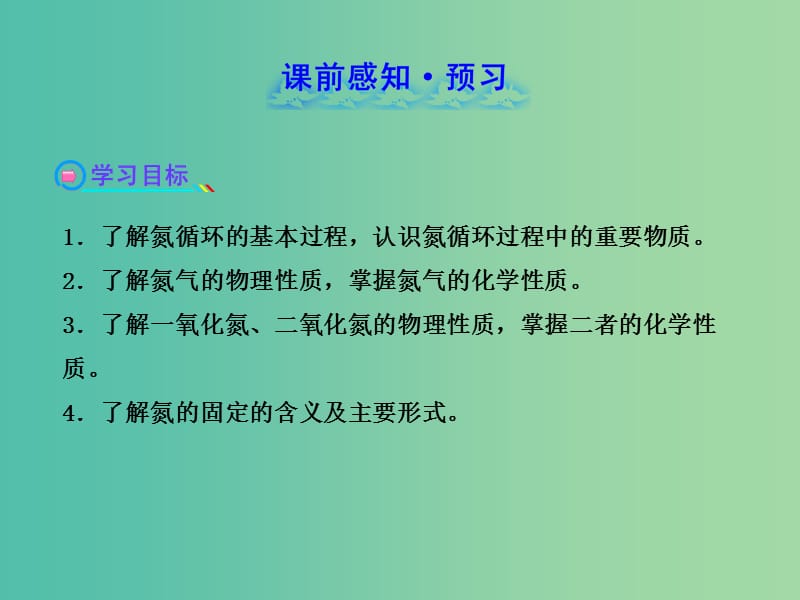 高中化学 3.2.1 自然界中氮的循环 氮气 一氧化氮和二氧化氮（探究导学课型）课件 鲁科版必修1.ppt_第2页