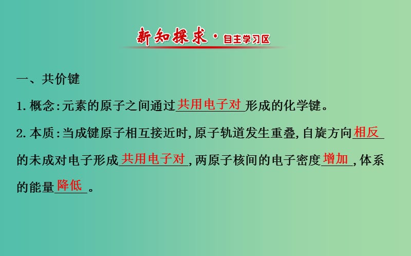 高中化学 3.3共价键 原子晶体课件 苏教版选修3.ppt_第2页