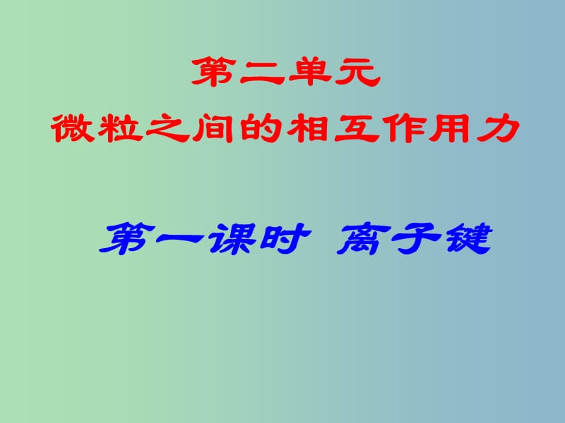 高中化学 专题三 微粒间作用力与物质性质 离子键课件 苏教版选修3 .ppt_第1页