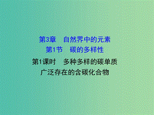 高中化學(xué) 3.1.1 多種多樣的碳單質(zhì) 廣泛存在的含碳化合物（精講優(yōu)練課型）課件 魯科版必修1.ppt