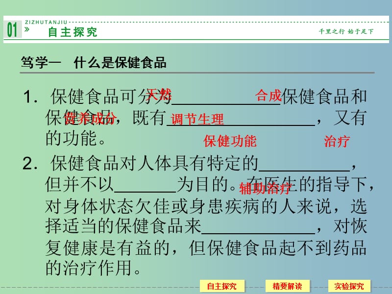 高中化学 2-4 正确对待保健食品同步课件 鲁科版选修1.ppt_第3页