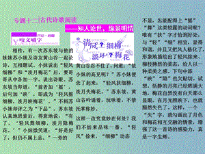 高三語文專題復習 專題十二 補上一課 如何讀懂古詩歌課件.ppt