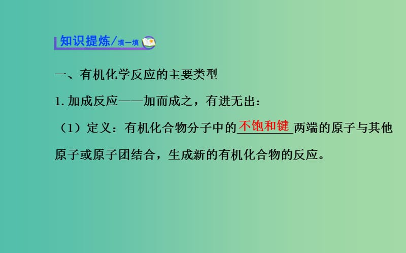 高中化学 2.1 有机化学反应类型课件 鲁科版选修5.ppt_第3页