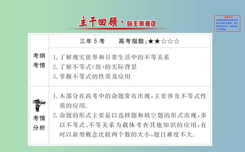 2019版高考数学 6.1 不等关系与不等式课件.ppt_第2页