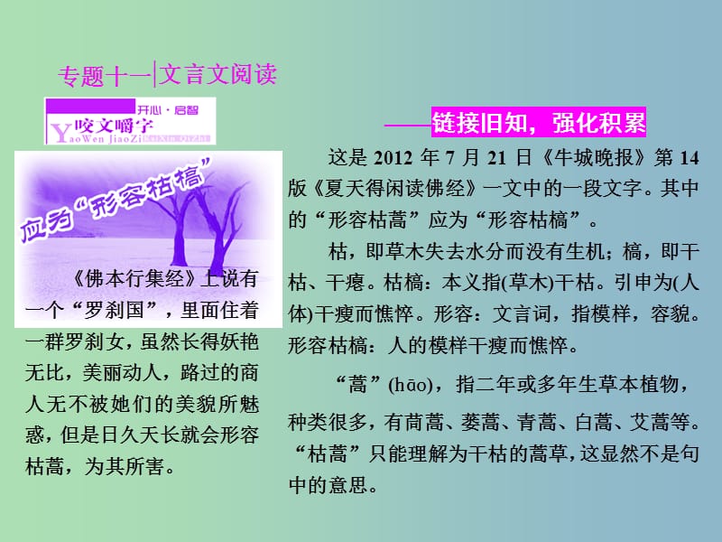 高三语文专题复习 专题十一 补上一课如何读懂文言文课件.ppt_第1页