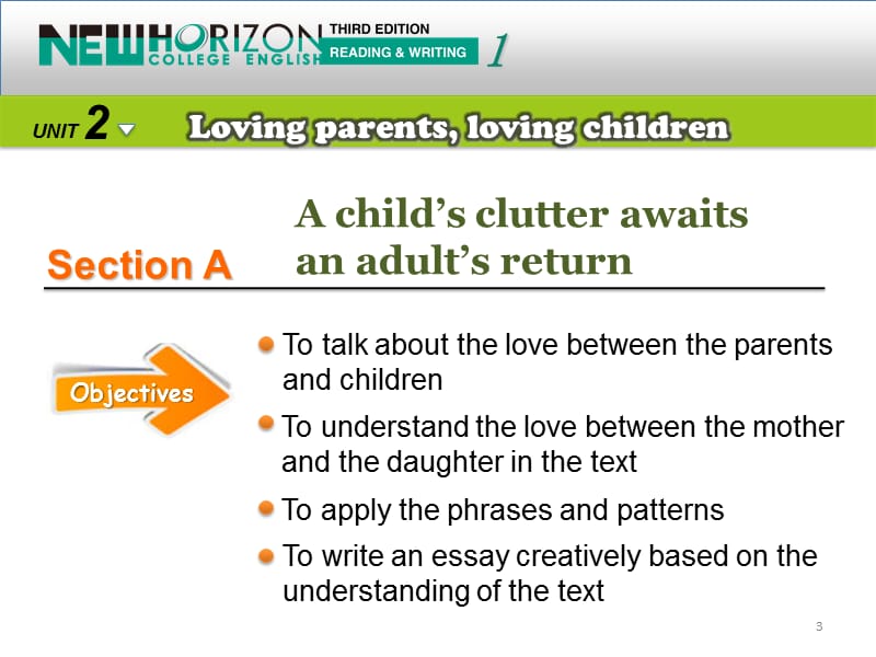 Unit 2 Section A(A child’s clutter awaits an adult’s return)ppt课件_第3页