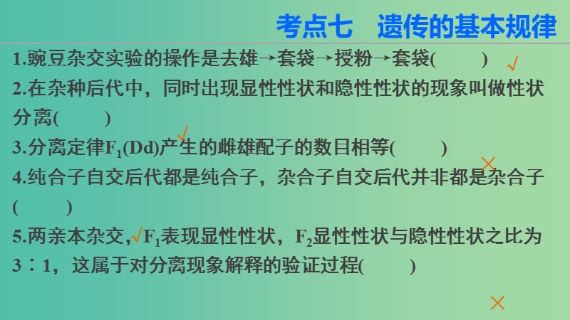 高三生物第二轮复习 第二篇 考点七 遗传的基本规律课件 新人教版.ppt_第2页