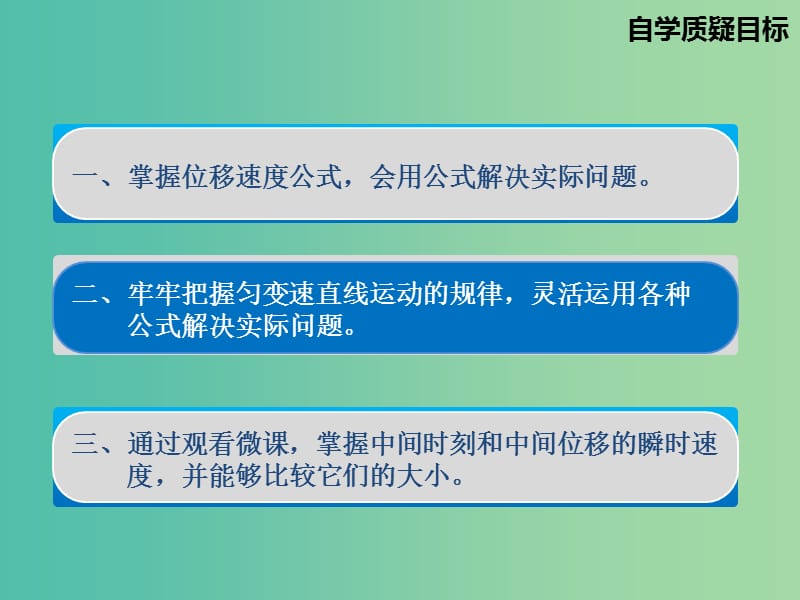 高中物理 2.4匀变速直线运动的速度与位移的关系课件2 新人教版必修1.ppt_第3页