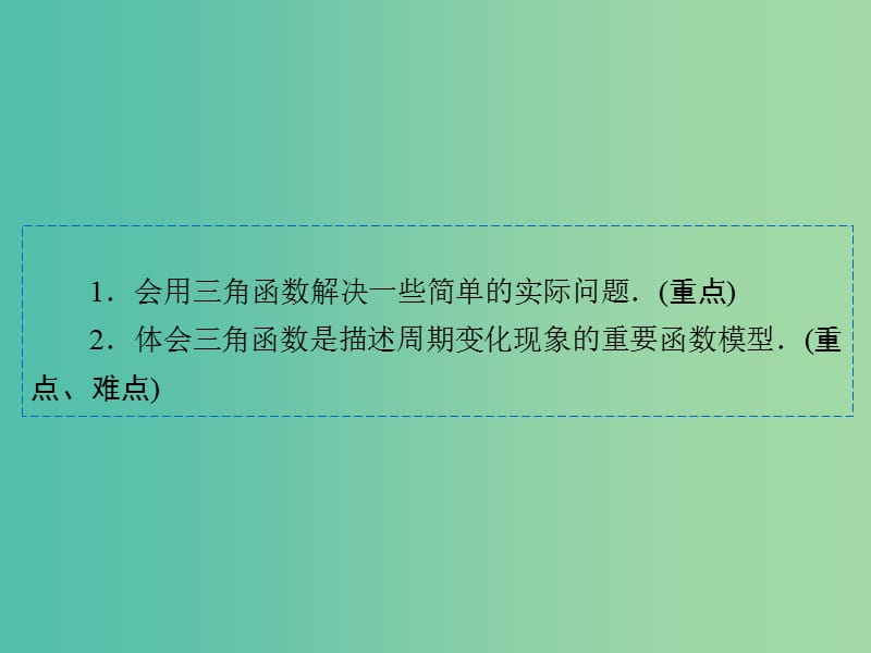 高中数学 1.6三角函数模型的简单应用课件 新人教A版必修4.ppt_第2页