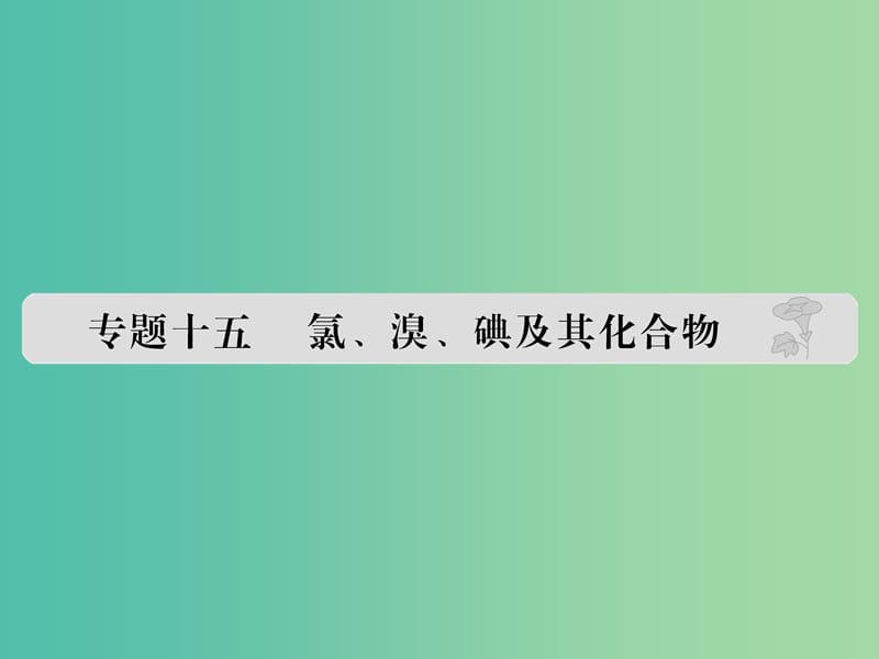 高考化学 专题十五 氯、溴、碘及其化合物课件.ppt_第1页