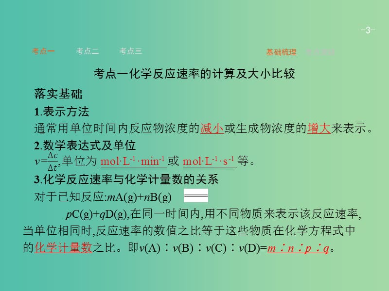 高考化学一轮复习 7.1 化学反应速率及影响因素课件.ppt_第3页