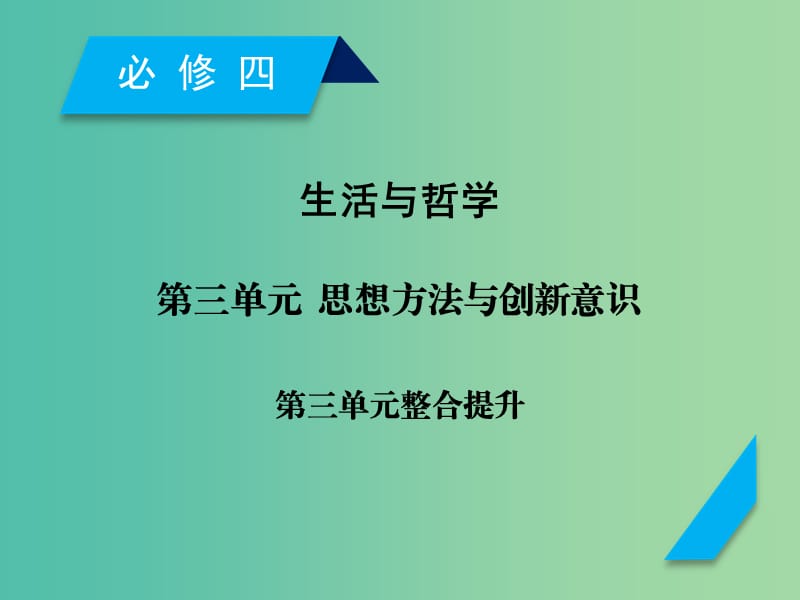 高考政治一轮复习第三单元思想方法与创新意识单元整合提升课件新人教版.ppt_第1页