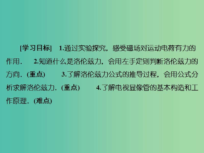 高中物理 第3章 5运动电荷在磁场中受到的力课件 新人教版选修3-1.ppt_第2页