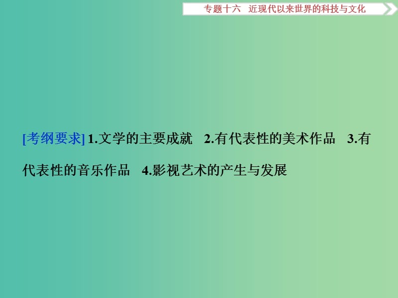 高考历史一轮复习 专题16 现代以来世界的科技与文化 第31讲 19世纪以来世界的文学艺术课件.ppt_第2页