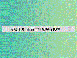 高考化學 專題十九 生活中常見的有機物課件.ppt