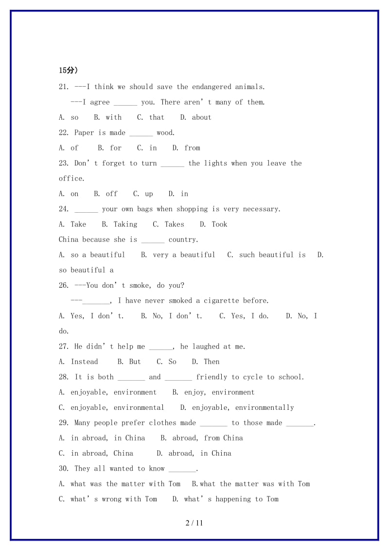 九年级英语上册Module6Saveourworld单元综合测试题外研版.doc_第2页