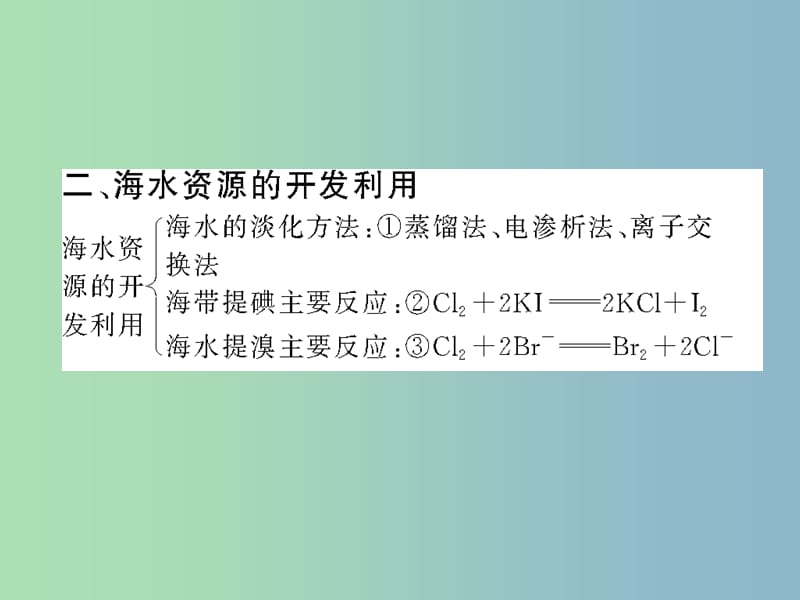 高中化学第四章化学与自然资源的开发利用章末复习课件新人教版.ppt_第3页