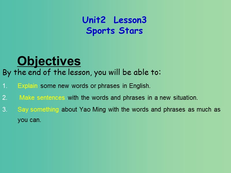 高中英语 Unit 2 Heroes Lesson 3 Sports Stars Language learning课件 北师大版必修1.ppt_第2页