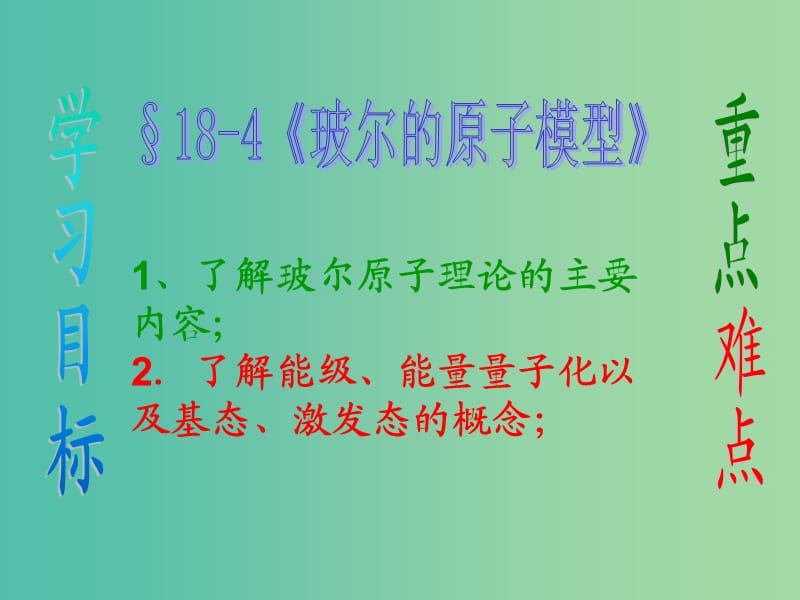 高中物理 18-4 玻尔的原子模型课件 新人教版选修3-5.ppt_第1页