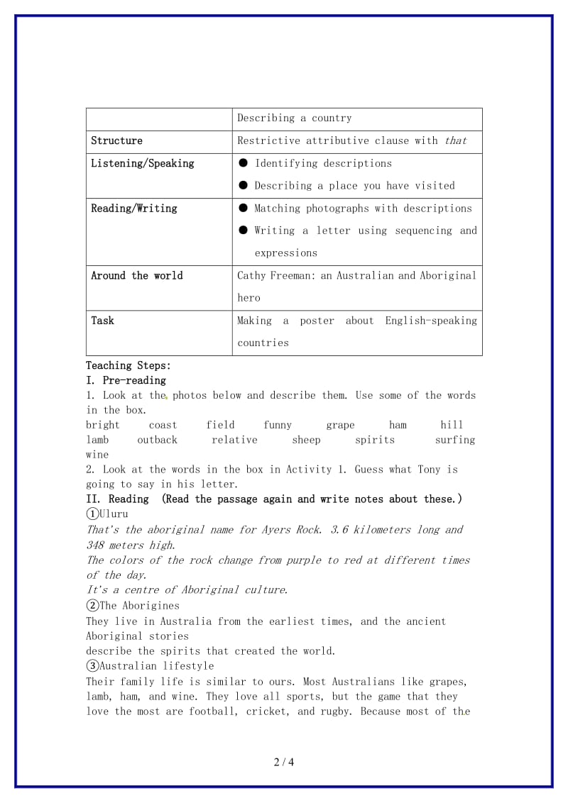 九年级英语上册Module7Unit2ThecamelthatIrodehadabadtemper教案外研版.doc_第2页