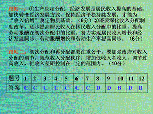 高考政治 第三單元 收入與分配單元梳理課件 新人教版必修1.ppt