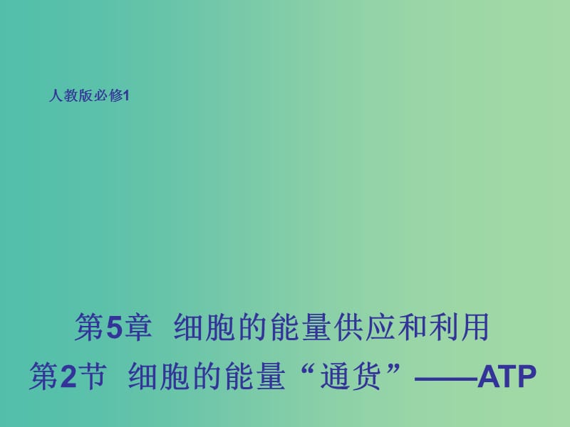 高中生物 5.2 细胞的能量通货--ATP课件 新人教版必修1.ppt_第1页