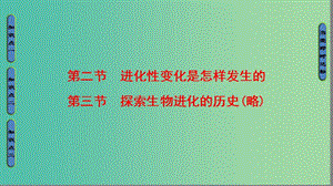 高中生物 第5章 生物的進(jìn)化 第2節(jié) 進(jìn)化性變化是怎樣發(fā)生的+3節(jié) 探索生物進(jìn)化的歷史課件 浙科版必修2.ppt