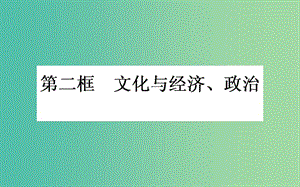 高中政治 第一單元 文化與生活 第一課 文化與社會 第二框 文化與經(jīng)濟、政治課件 新人教版必修3.ppt