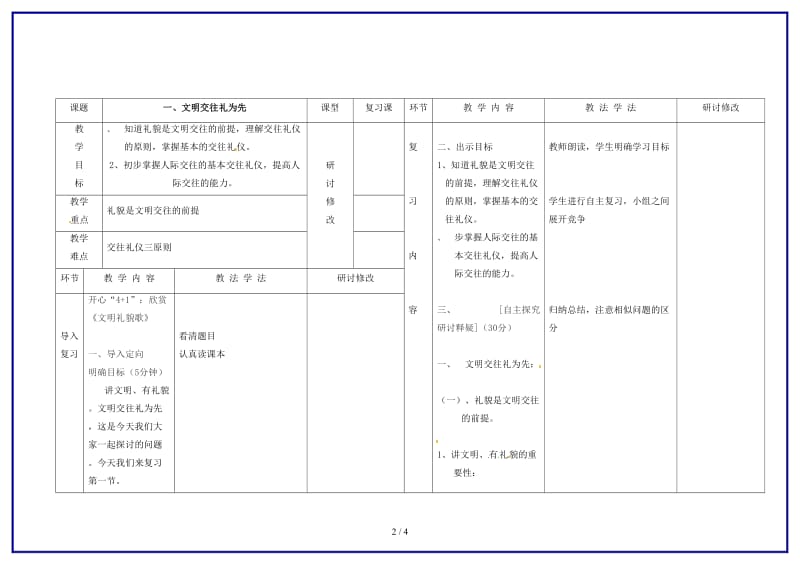 八年级政治上册第四课《掌握交往艺术提高交往能力》教学设计鲁教版.doc_第2页