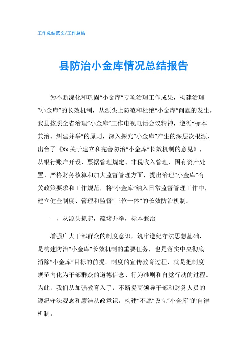 县防治小金库情况总结报告.doc_第1页