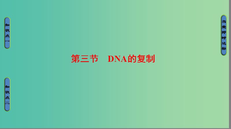 高中生物 第3单元 遗传与变异的分子基础 第1章 遗传的物质基础 第3节 DNA的复制课件 中图版必修2.ppt_第1页