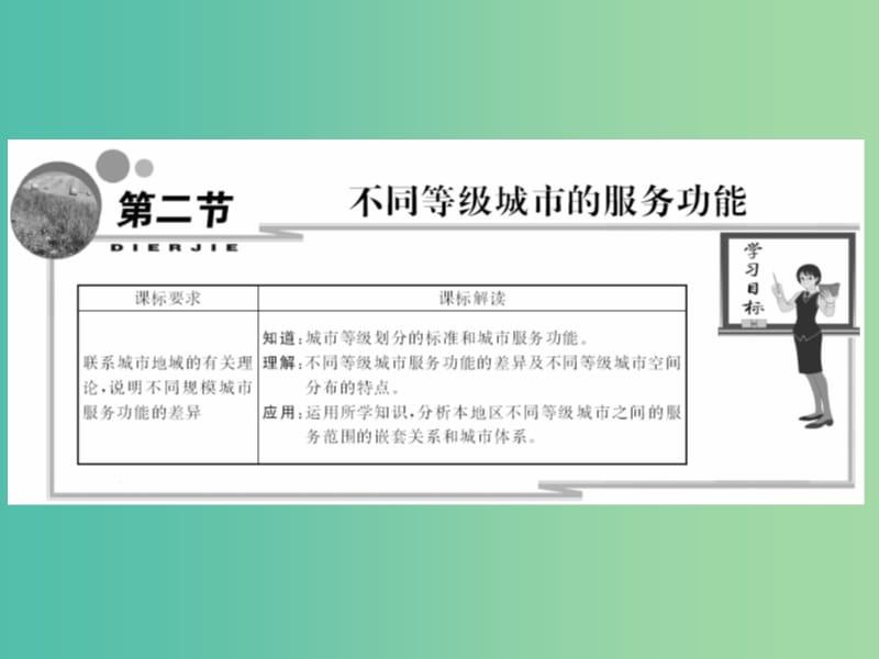 高中地理 第二章 人口的变化 第二节 不同等级城市的服务功能课件 新人教版必修2.ppt_第1页