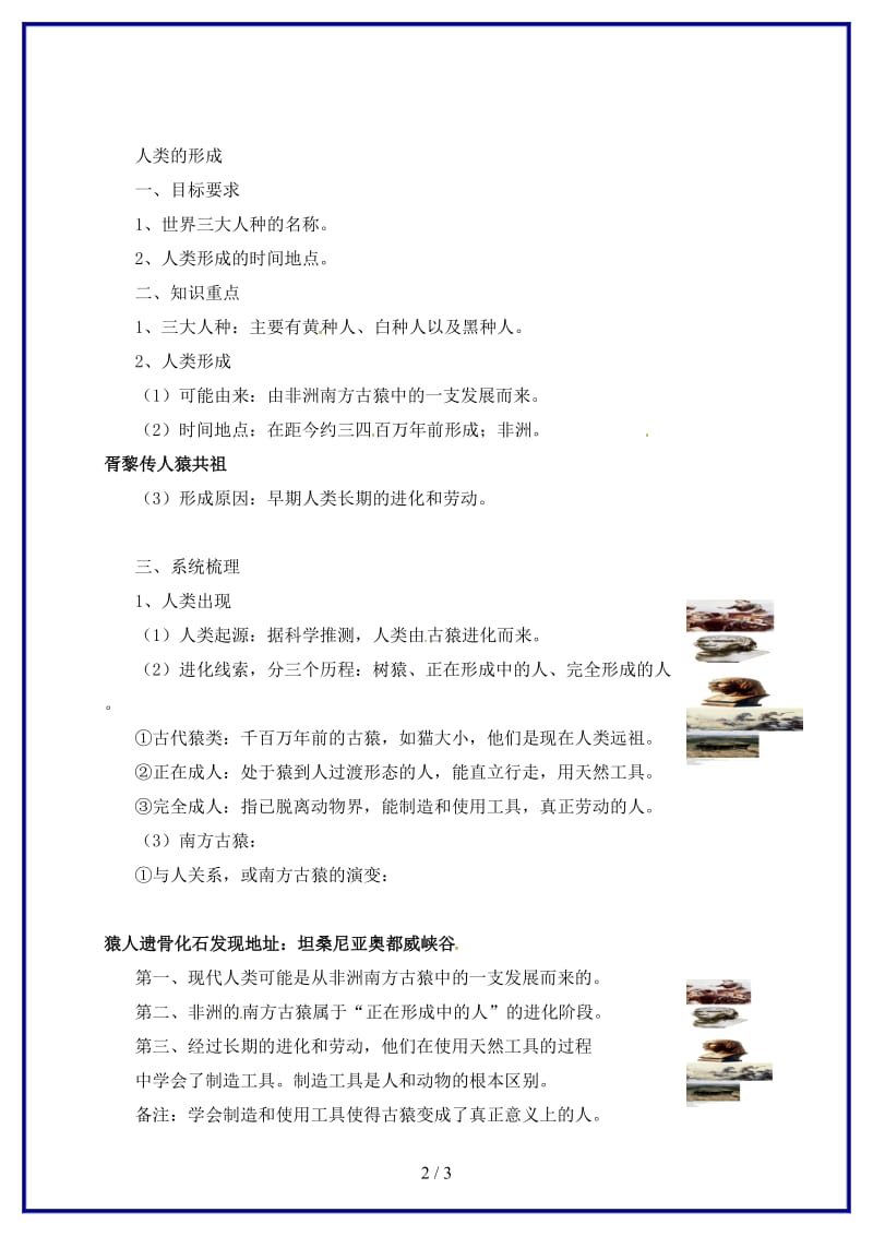 九年级历史上册第一单元人类文明的开端导学案华东师大版.doc_第2页