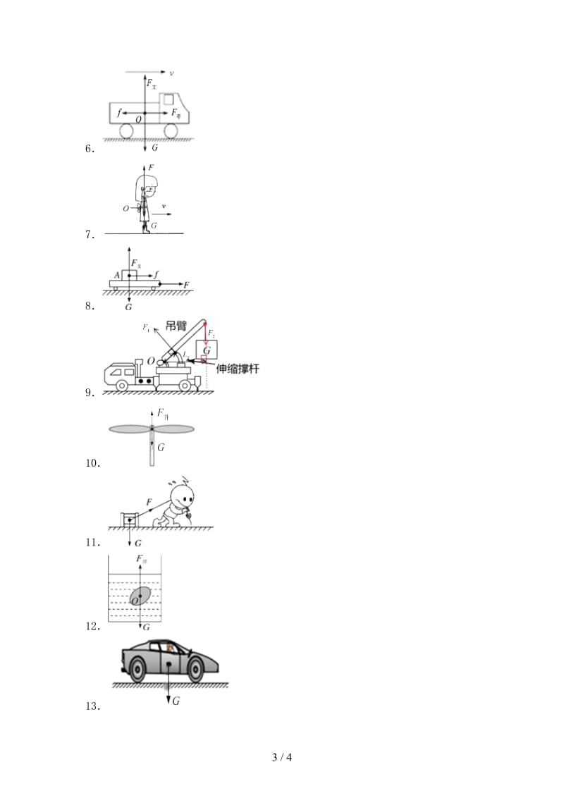 中考物理作受力分析示意图专题复习练习卷.doc_第3页