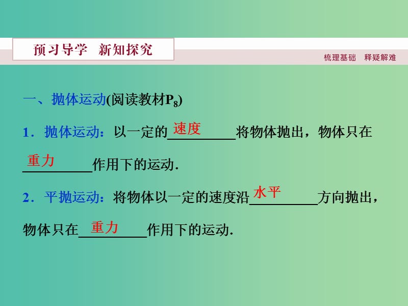 高中物理 第五章 曲线运动 第二节 平抛运动课件 新人教版必修2.ppt_第3页