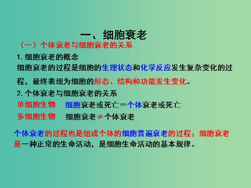 高中生物 专题6.3 细胞的衰老、凋亡和癌变课件 新人教版必修1.ppt_第2页