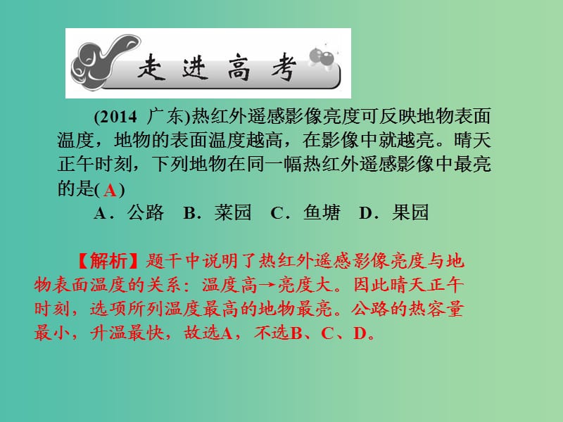 高考地理第一轮总复习 第十一单元 第二讲 遥感技术及其应用课件.ppt_第2页