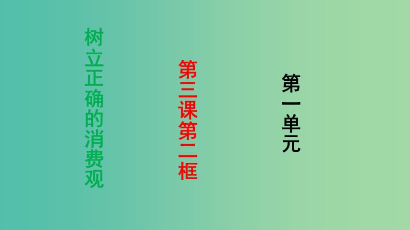 高中政治 第三课 第2框《树立正确的消费观》课件 新人教版必修1.ppt_第1页