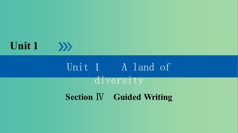 高中英语Unit1AlandofdiversitySection4GuidedWriting课件新人教版.ppt_第1页